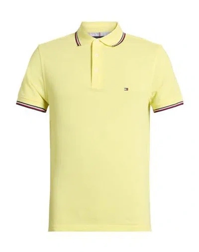 Tommy Hilfiger Man Polo Shirt Yellow Size S Cotton, Elastane