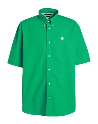Tommy Hilfiger Man Shirt Emerald Green Size L Cotton