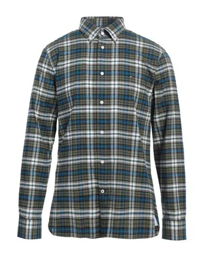 Tommy Hilfiger Man Shirt Military Green Size L Cotton