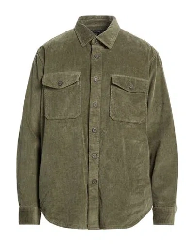 Tommy Hilfiger Man Shirt Military Green Size L Cotton