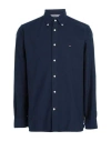 Tommy Hilfiger Man Shirt Navy Blue Size M Cotton In Navy Blue