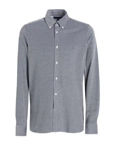 Tommy Hilfiger Man Shirt Navy Blue Size Xl Cotton