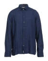 Tommy Hilfiger Man Shirt Navy Size Xxl Linen In Blue