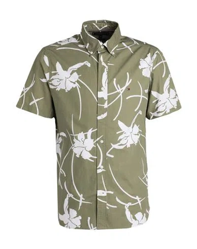 Tommy Hilfiger Man Shirt Sage Green Size L Cotton