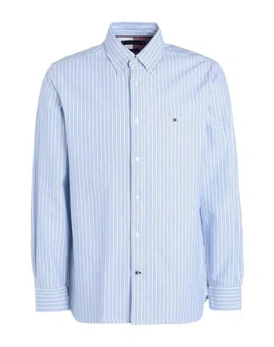 Tommy Hilfiger Man Shirt Sky Blue Size Xl Cotton