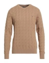 Tommy Hilfiger Man Sweater Camel Size M Cotton In Brown
