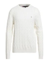 Tommy Hilfiger Man Sweater Cream Size L Cotton In White