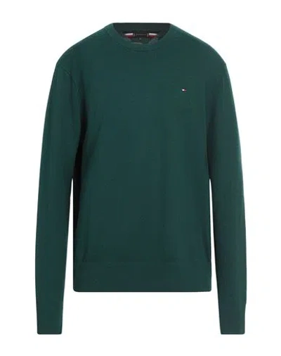 Tommy Hilfiger Man Sweater Dark Green Size Xxxl Pima Cotton, Cashmere, Elastane