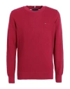 Tommy Hilfiger Man Sweater Garnet Size Xl Cotton In Red