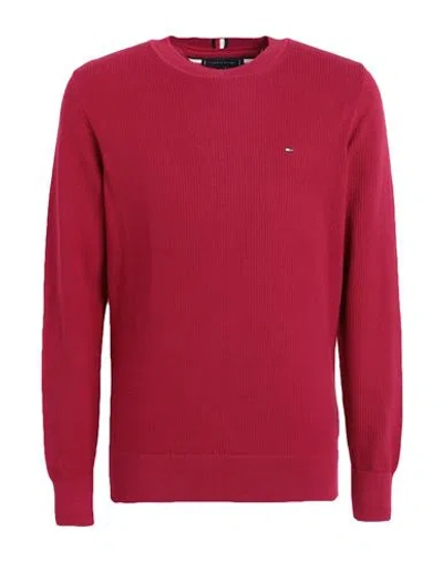 Tommy Hilfiger Man Sweater Garnet Size Xl Cotton In Red