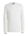 Tommy Hilfiger Man Sweater Ivory Size Xl Organic Cotton In White