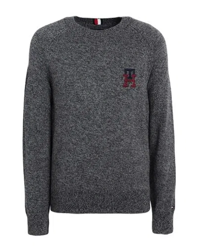 Tommy Hilfiger Man Sweater Lead Size Xl Cotton In Grey