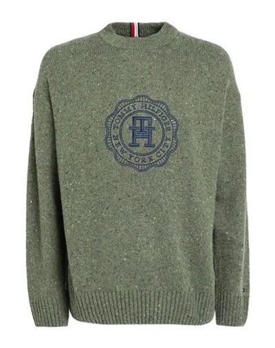 Tommy Hilfiger Man Sweater Military Green Size M Wool, Polyamide, Viscose