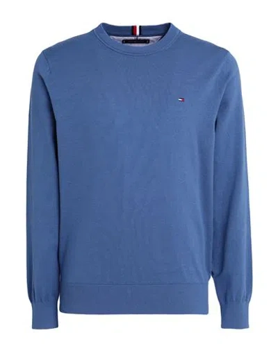 Tommy Hilfiger Man Sweater Pastel Blue Size S Cotton, Polyester