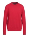 Tommy Hilfiger Men's Waffle-knit Long-sleeve Crewneck Thermal Top In Red