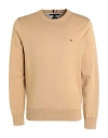 Tommy Hilfiger Man Sweater Sand Size Xl Cotton, Polyester In Beige