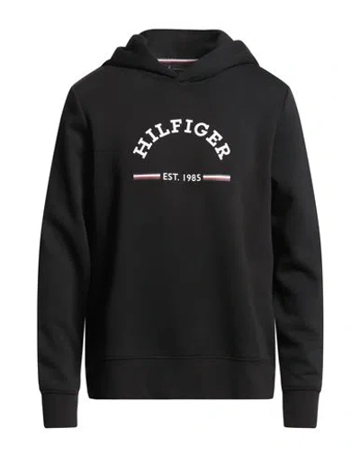 Tommy Hilfiger Man Sweatshirt Black Size Xl Cotton, Polyester
