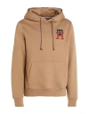 Tommy Hilfiger Man Sweatshirt Camel Size S Cotton, Polyester In Beige