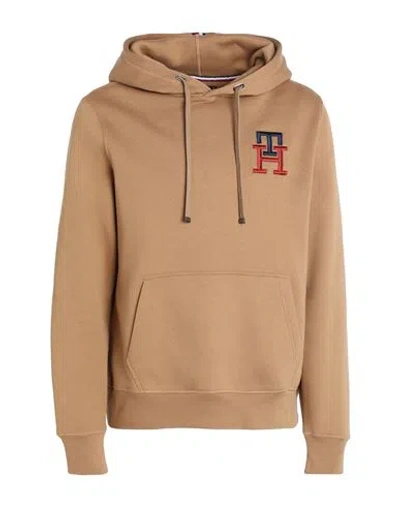 Tommy Hilfiger Man Sweatshirt Camel Size S Cotton, Polyester In Beige
