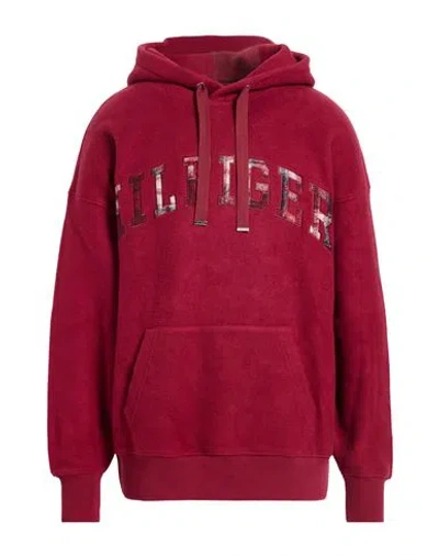 Tommy Hilfiger Man Sweatshirt Garnet Size L Cotton In Burgundy