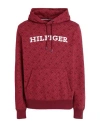 Tommy Hilfiger Man Sweatshirt Garnet Size M Cotton, Polyester In Red
