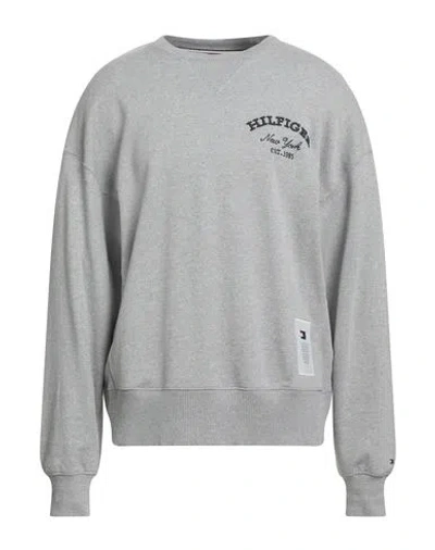 Tommy Hilfiger Man Sweatshirt Grey Size S Viscose, Cotton