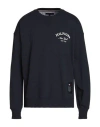 Tommy Hilfiger Man Sweatshirt Navy Size L Viscose, Cotton In Navy Blue