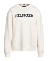 Tommy Hilfiger Man Sweatshirt White Size L Cotton, Polyester In Neutral