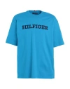 Tommy Hilfiger Man T-shirt Azure Size Xl Cotton In Blue