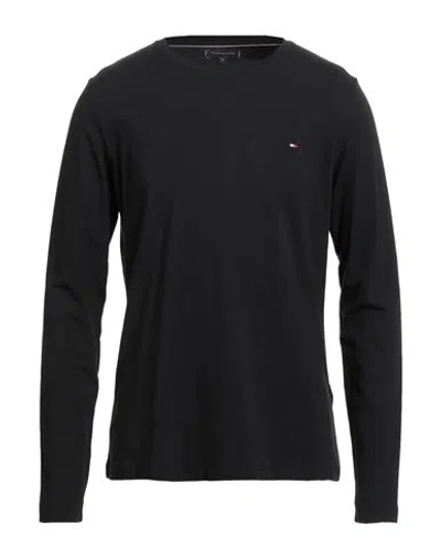 Tommy Hilfiger Man T-shirt Black Size Xl Cotton, Elastane