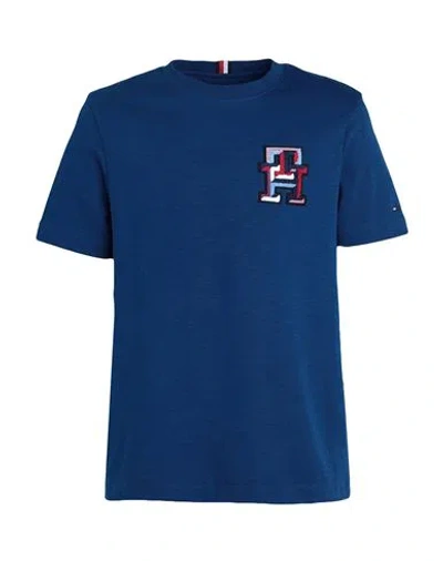 Tommy Hilfiger Man T-shirt Bright Blue Size L Cotton