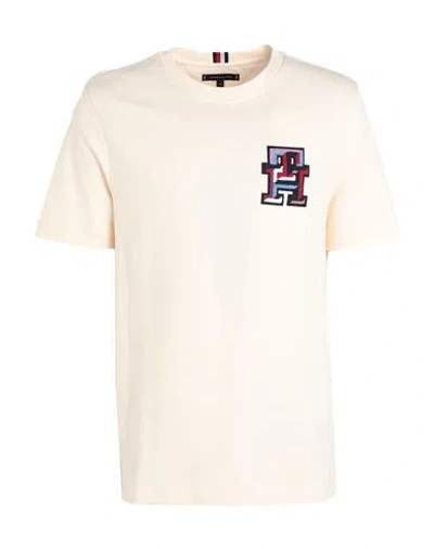 Tommy Hilfiger Man T-shirt Cream Size L Cotton In White