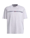 Tommy Hilfiger Man T-shirt Grey Size Xl Cotton In Grey