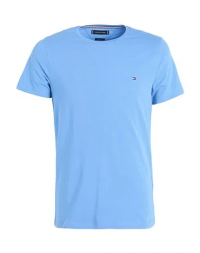 Tommy Hilfiger Man T-shirt Light Blue Size L Cotton, Elastane
