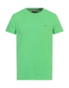 Tommy Hilfiger Man T-shirt Light Green Size M Cotton, Elastane