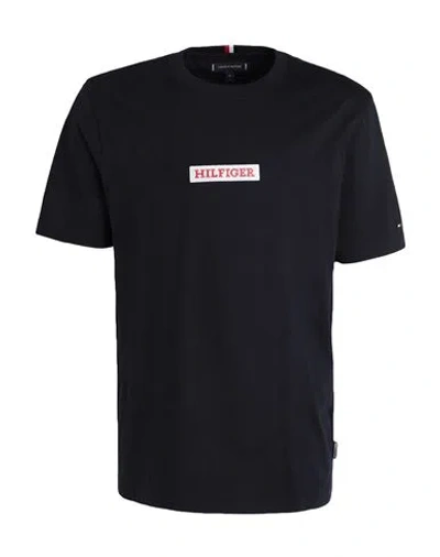 Tommy Hilfiger Man T-shirt Midnight Blue Size L Cotton
