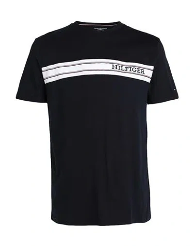Tommy Hilfiger Man T-shirt Midnight Blue Size L Cotton In Navy