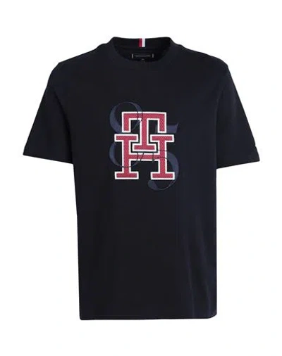 Tommy Hilfiger Man T-shirt Navy Blue Size Xl Cotton