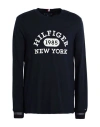 Tommy Hilfiger T-shirt With Round Neck And Long Sleeves In Navy Blue