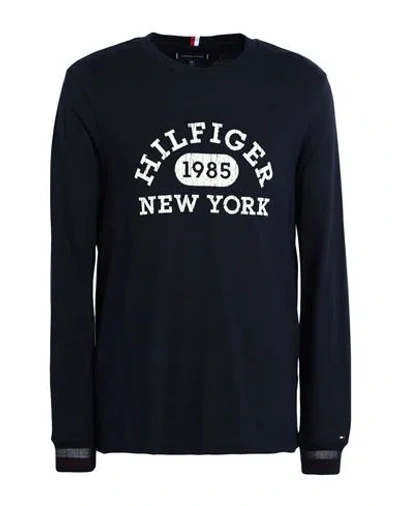 TOMMY HILFIGER TOMMY HILFIGER MAN T-SHIRT NAVY SIZE S COTTON