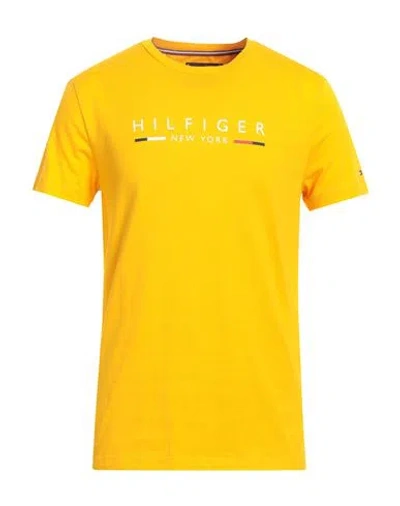 Tommy Hilfiger Man T-shirt Orange Size L Cotton