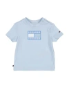 Tommy Hilfiger Man T-shirt Sky Blue Size 18 Cotton, Elastane In Blue