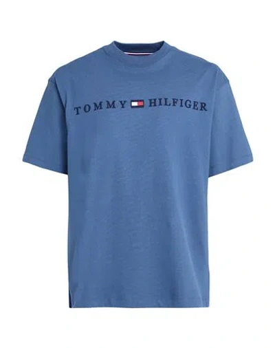 Tommy Hilfiger Man T-shirt Slate Blue Size Xl Cotton