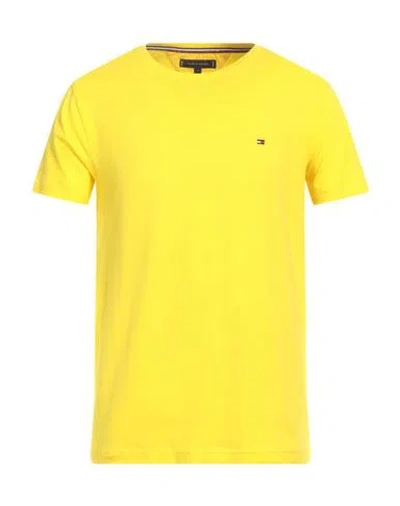 Tommy Hilfiger Man T-shirt Yellow Size M Cotton, Elastane In Yellow