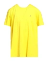 Tommy Hilfiger Man T-shirt Yellow Size Xxxl Cotton, Elastane