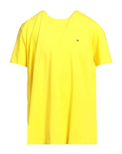 Tommy Hilfiger Man T-shirt Yellow Size Xxxl Cotton, Elastane In Yellow
