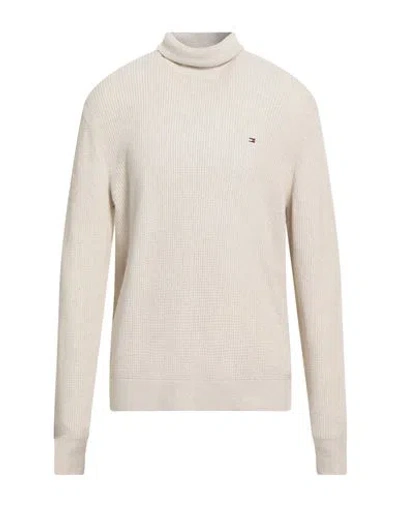 Tommy Hilfiger Man Turtleneck Beige Size L Cotton In Neutral