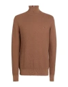 Tommy Hilfiger Man Turtleneck Brown Size Xl Cotton In Brown