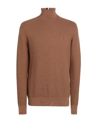 Tommy Hilfiger Man Turtleneck Brown Size Xl Cotton