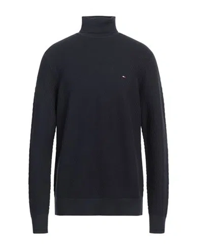 Tommy Hilfiger Man Turtleneck Midnight Blue Size Xxl Cotton In Blue